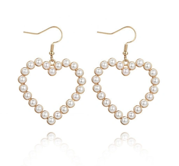 Arzonai European and American Hot-Selling Fashion Personality Original Geometric Hoop Earrings Swirl Petals Minimalist Earrings Women - Free Size, Alloy, Pearl, Pack of1